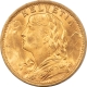 Bullion 1927B 20 FRANCS GOLD SWITZERLAND, KM-35.1, .1867 AGW – UNCIRCULATED!