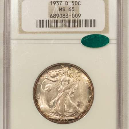 New Certified Coins 1937-D WALKING LIBERTY HALF DOLLAR – NGC MS-65, PREMIUM QUALITY+, CAC APPROVED!
