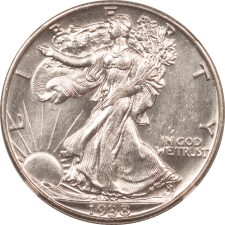 CAC Approved Coins 1938-D WALKING LIBERTY HALF DOLLAR – NGC MS-63 CAC STAR, PQ++, LOOKS PROOFLIKE!