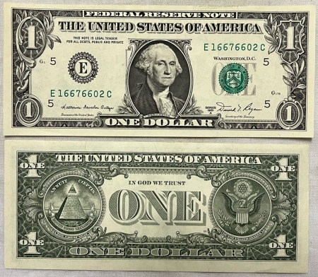 New Store Items 1981-A $1 FEDERAL RESERVE NOTE, LOT OF 8 CONSECUTVE NOTES, FR-1912E – GEM CU!