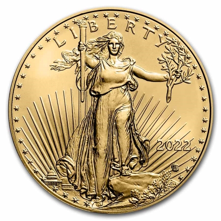 American Gold Eagles, Buffaloes, & Liberty Series 2022 1/4 OZ $10 AMERICAN GOLD EAGLE – GEM BU, NEW REVERSE!