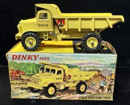 Dinky DINKY #965 EUCLID REAR DUMP TRUCK W/ WINDOW GLAZING, NR-MINT W/ EXC PICTURE BOX