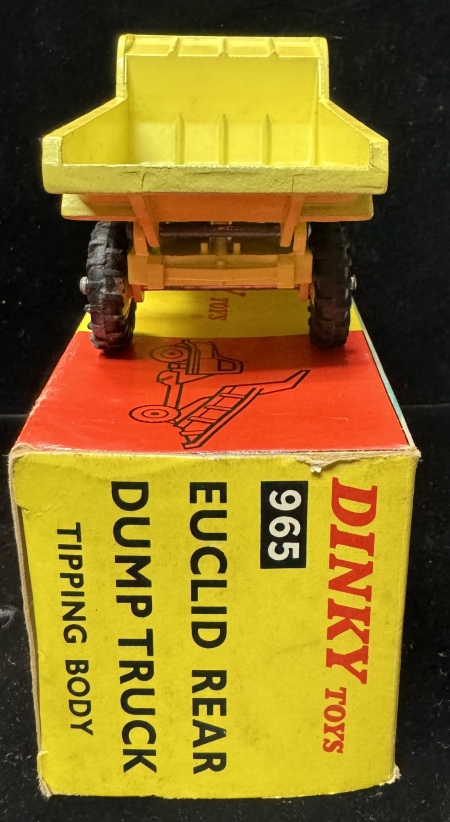 Dinky DINKY #965 EUCLID REAR DUMP TRUCK W/ WINDOW GLAZING, NR-MINT W/ EXC PICTURE BOX