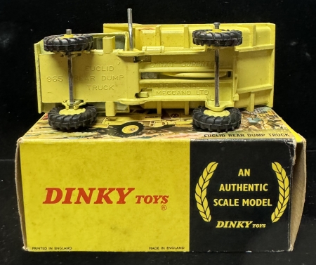 Dinky DINKY #965 EUCLID REAR DUMP TRUCK W/ WINDOW GLAZING, NR-MINT W/ EXC PICTURE BOX