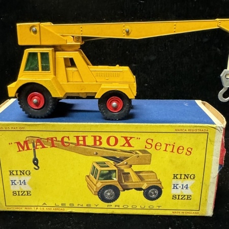 Matchbox MATCHBOX KING SIZE #K-14 TAYLOR JUMBO CRANE, near-MINT MODEL/GOOD CARD BOX