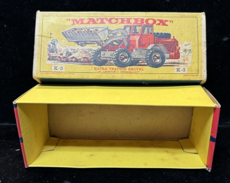Matchbox MATCHBOX KING SIZE #K-3 HATRA TRACTOR SHOVEL, near-MINT MODEL/EXC+ ORIGINAL BOX