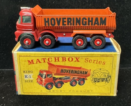 Matchbox MATCHBOX KING SIZE #K-1 FODEN HOVERINGHAM 8 WHEEL TIPPER TRUCK, near-MINT/VG BOX