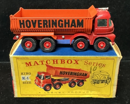 Matchbox MATCHBOX KING SIZE #K-1 FODEN HOVERINGHAM 8 WHEEL TIPPER TRUCK, near-MINT/VG BOX