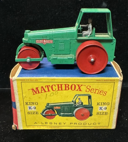 Matchbox MATCHBOX KING SIZE #K-9 AVELING BARFORD ROAD ROLLER-EXC+ MODEL/FAIR ORIGINAL BOX