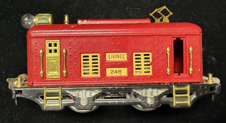 Miscellaneous LIONEL 249 PRE-WAR O GAUGE TRAIN SET, 248 ENGINE + 4 PASSENGER CARS, TRACK, BOX!