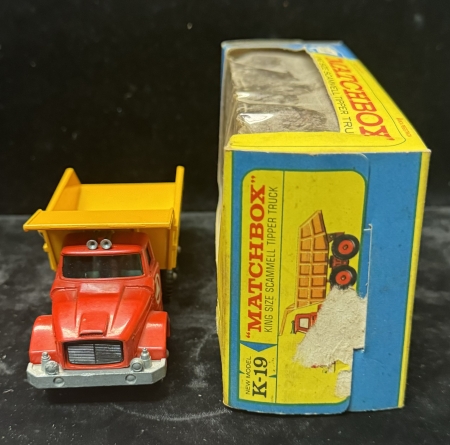 Matchbox MATCHBOX KINGSIZE #K-19 SCAMMELL TIPPER TRUCK, NEAR-MINT MODEL/GOOD WINDOW BOX