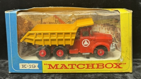 Matchbox MATCHBOX KINGSIZE #K-19 SCAMMELL TIPPER TRUCK, NEAR-MINT MODEL/GOOD WINDOW BOX