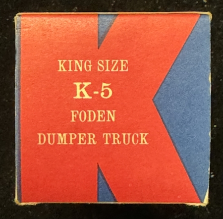 Matchbox MATCHBOX KINGSIZE #K-5 FODEN DUMPER TRUCK, near-MINT MODEL, FAIR ORIG CARD BOX