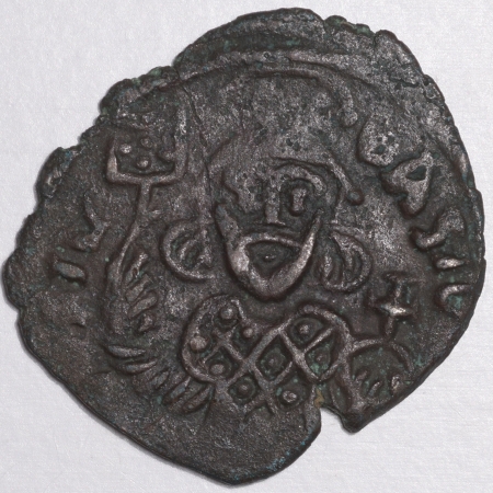 Ancient Coins THEOPHILUS 829-842 AD, AE FOLLIS, UNCERTAIN PROVINCIAL MINT, S-1685, VF
