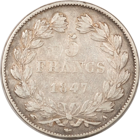 New Store Items 1847-A 5 FRANCS FRANCE SILVER, KM-749.1 – HIGH GRADE CIRCULATED EXAMPLE!