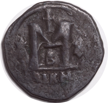 Ancient Coins BYZANTINE EMPIRE JUSTIN I, AD 518-527 AE FOLLIS NICOMEDIA FINE-VERY FINE