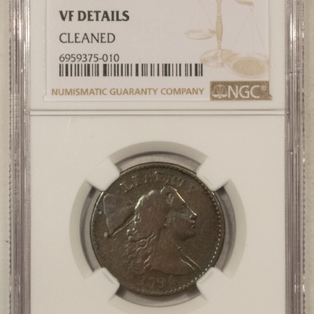 New Store Items 1794 LIBERTY CAP FLOWING HAIR LARGE CENT S-47, R-4 NGC VF DET CLEANED, NICE LOOK