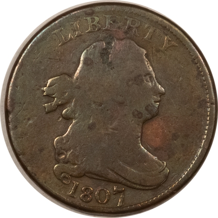 Draped Bust Half Cents 1807 DRAPED BUST HALF CENT – NICE DETAIL W/ ENVIRONMENTAL DAMAGE!