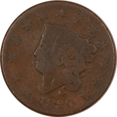 New Store Items 1820 CORONET HEAD LARGE CENT – CIRCULATED, LOW GRADE!