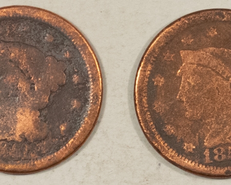 New Store Items 1838, 1849, 1850, 1851 LARGE CENTS, LOT OF 4 – CULLS WITH MAJOR PROBLEMS!