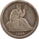 Liberty Seated Dimes 1838 LARGE STARS LIBERTY SEATED DIME – PLEASING CIRCULATED EXAMPLE!