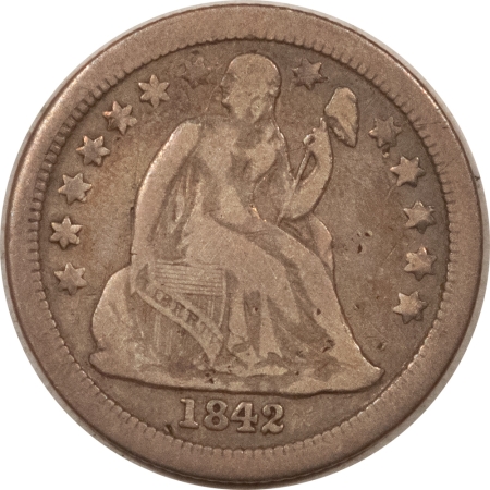 Liberty Seated Dimes 1842-O LIBERTY SEATED DIME – HIGH GRADE CIRCULATED EXAMPLE W/ MINOR SCRATCHES!
