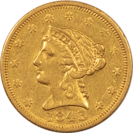 $2.50 1843 $2.50 LIBERTY GOLD QUARTER EAGLE – HIGH GRADE CIRCULATED EXAMPLE!