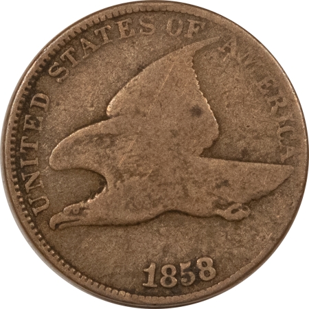 New Store Items 1858 LARGE LETTERS FLYING EAGLE CENT – CIRCULATED!