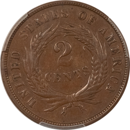 New Certified Coins 1865 FANCY 5 TWO CENT PIECE – PCGS AU-50, SMOOTH & CHOCOLATE BROWN!