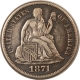 Liberty Seated Dimes 1872-S SEATED LIBERTY DIME – AU DETAILS BUT WITH ENVIRONMENTAL DAMAGE!