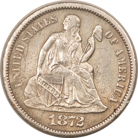 New Store Items 1872-S SEATED LIBERTY DIME – AU DETAILS BUT WITH ENVIRONMENTAL DAMAGE!