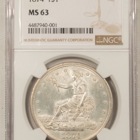 New Store Items 1874 $1 TRADE DOLLAR – NGC MS-63, FRESH & LUSTROUS!