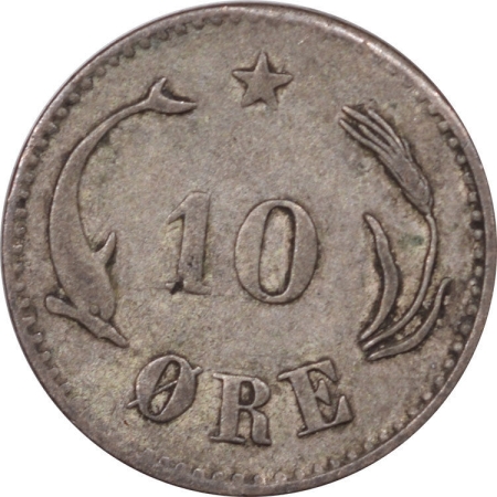 World Certified Coins 1874-H DENMARK 10 ORE KM #795.1 – HIGH GRADE CIRCULATED EXAMPLE!