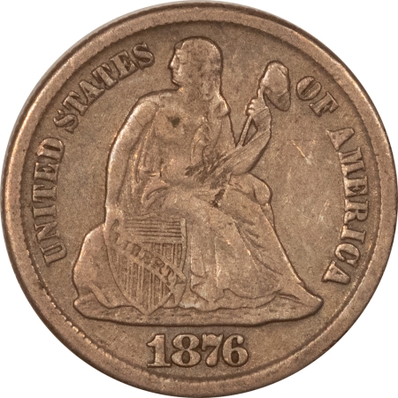 New Store Items 1876-CC LIBERTY SEATED DIME – EXTRA FINE DETAILS ORIGINAL WITH OLD OBV SCRATCH!
