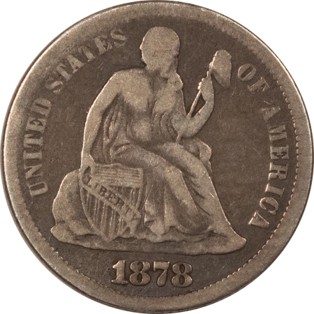 Liberty Seated Dimes 1878-CC SEATED LIBERTY DIME – PLEASING CIRCULATED EXAMPLE! CARSON CITY!