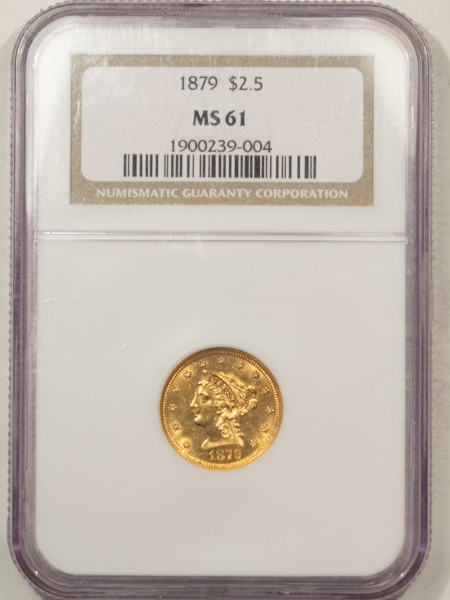 $2.50 1879 $2.50 LIBERTY GOLD – NGC MS-61, FLASHY, TOUGHER DATE!
