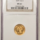 $3 1878 $3 GOLD DOLLAR – NGC UNCIRCULATED DETAILS, CLEANED, GREAT LUSTER NICE LOOK!