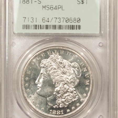 New Store Items 1881-S MORGAN DOLLAR – PCGS MS-64 PROOFLIKE! OLD TWO PIECE RATTLER STYLE HOLDER!