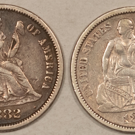 Liberty Seated Dimes 1882, 1883 SEATED LIBERTY DIMES, LOT OF 2 – HIGH GRADE EXAMPLES!