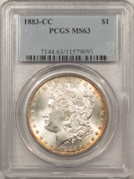 Morgan Dollars 1883-CC MORGAN DOLLAR PCGS MS-63, PREMIUM QUALITY & ATTRACTIVE CARSON CITY