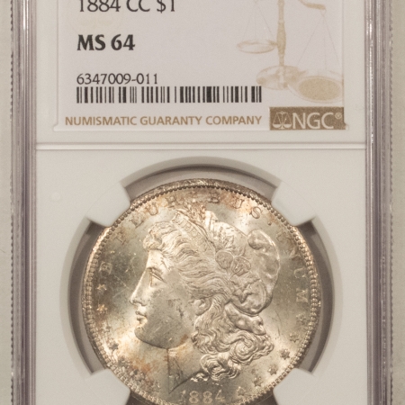 Morgan Dollars 1884-CC MORGAN DOLLAR – NGC MS-64, CARSON CITY!