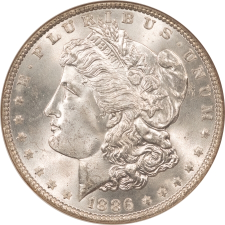 Morgan Dollars 1886 MORGAN DOLLAR – NGC MS-65, FRESH WHITE GEM!