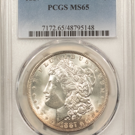 Morgan Dollars 1887 MORGAN DOLLAR – PCGS MS-65, BLAZING WHITE GEM!