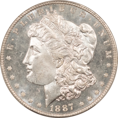 Morgan Dollars 1887 MORGAN DOLLAR – PCGS MS-65 DMPL, BLACK & WHITE DEEP MIRROR PROOFLIKE GEM!