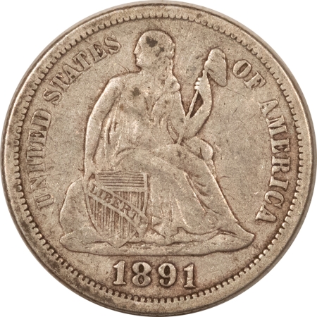 Liberty Seated Dimes 1891 SEATED LIBERTY DIME – HIGH GRADE CIRCULATED EXAMPLE!