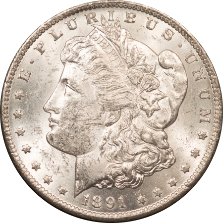 Dollars 1891-CC MORGAN DOLLAR, GSA W/ BOX & CORRECT 1891 COA – WHITE FROSTY UNCIRCULATED
