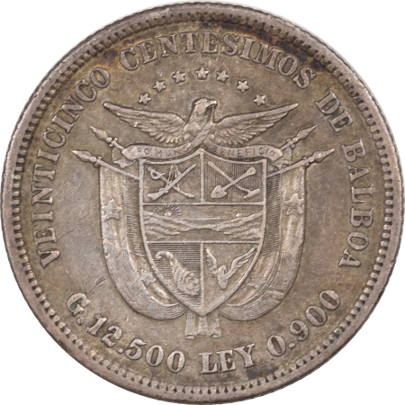 World Certified Coins 1904 25 CENTESIMOS PANAMA KM-4 – HIGH GRADE EXAMPLE! ORIGINAL AU+