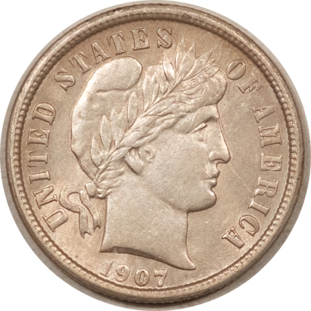 New Store Items 1907 BARBER DIME – AU+/UNC WITH OBVERSE SCRATCHES OTHERWISE FRESH!