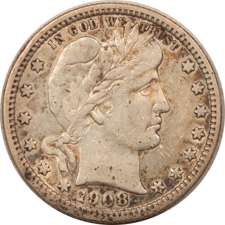 New Store Items 1908-D BARBER QUARTER – PLEASING CIRCULATED EXAMPLE! FULL STRONG LIBERTY!