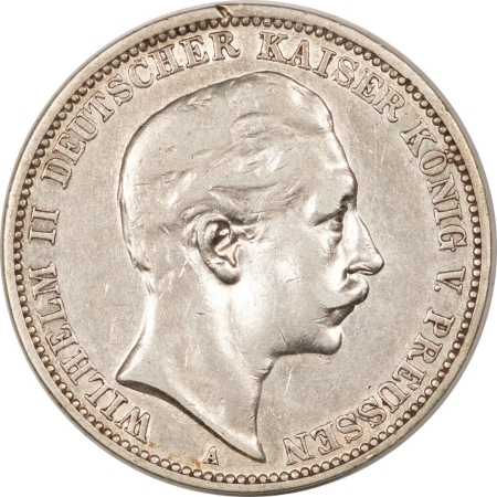 New Store Items 1909-A SILVER 3 MARKS GERMANY PRUSSIA, KM-527 – HIGH GRADE CIRCULATED EXAMPLE!